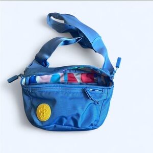 Baboon to the Moon Blue Crossbody Belt Bag – Waterproof Mini Travel Bag